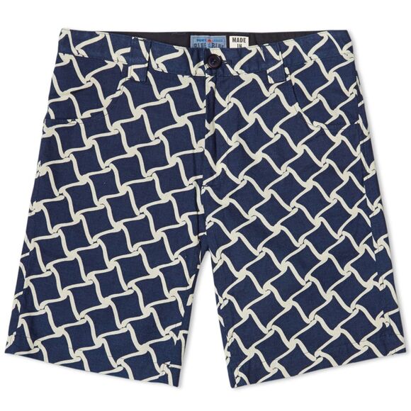 Blue Blue Japan Indigo Japanese Roof Tile Shorts 10” Inseam 3/32 100% Cotton - Picture 3 of 10